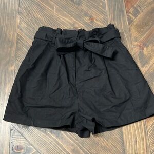 ASOS high waisted black‎ shorts with belt tie size women’s size 8
